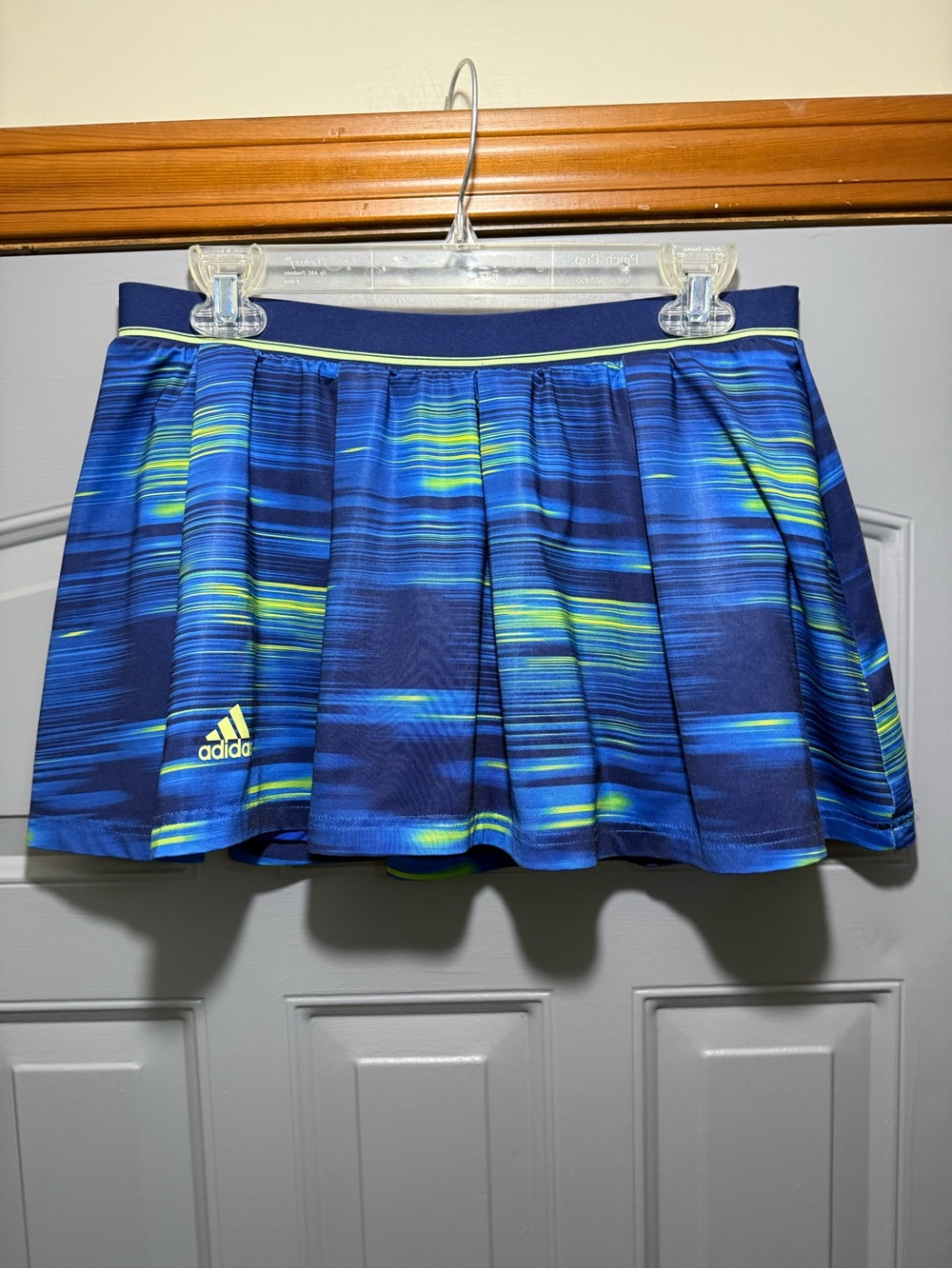 adidas Blue and Neon Green Pleated Sport Skirt